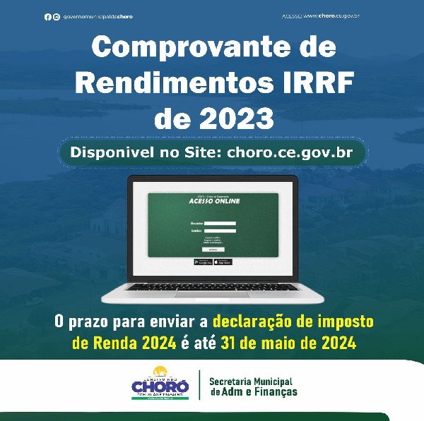 Comprovante de Redimentos IRRF de 2023.