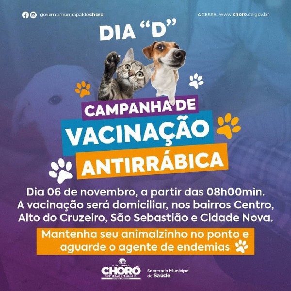 Dia "D" de vacinação antirrábica animal 2021.